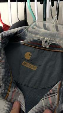 Carhartt Force Mens Relaxed Fit Plaid Short Sleeve Button Down Shirt Size L